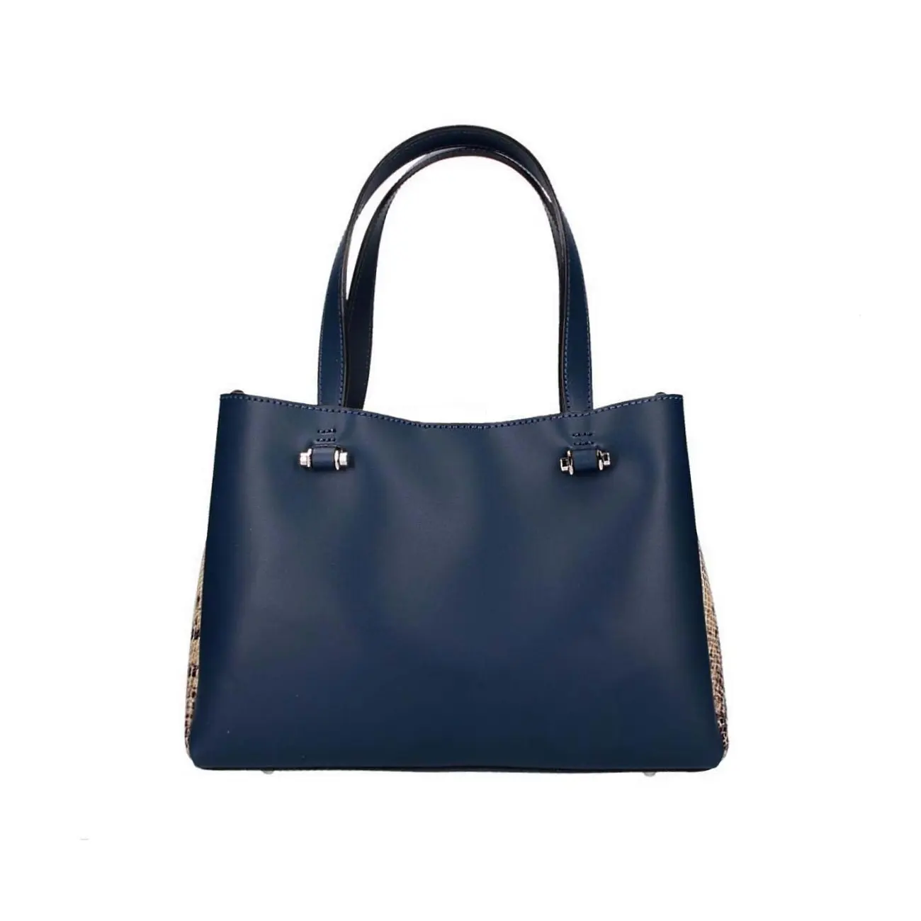 Made in Italy DAMEN LEDERTASCHE Shopper Schultertasche Handtasche Umhängetasche Metallic Python Muster Letzte 2 Tage