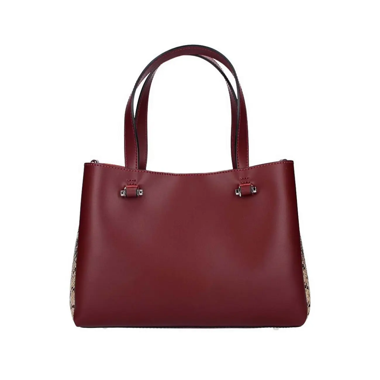 Made in Italy DAMEN LEDERTASCHE Shopper Schultertasche Handtasche Umhängetasche Metallic Python Muster Letzte 2 Tage