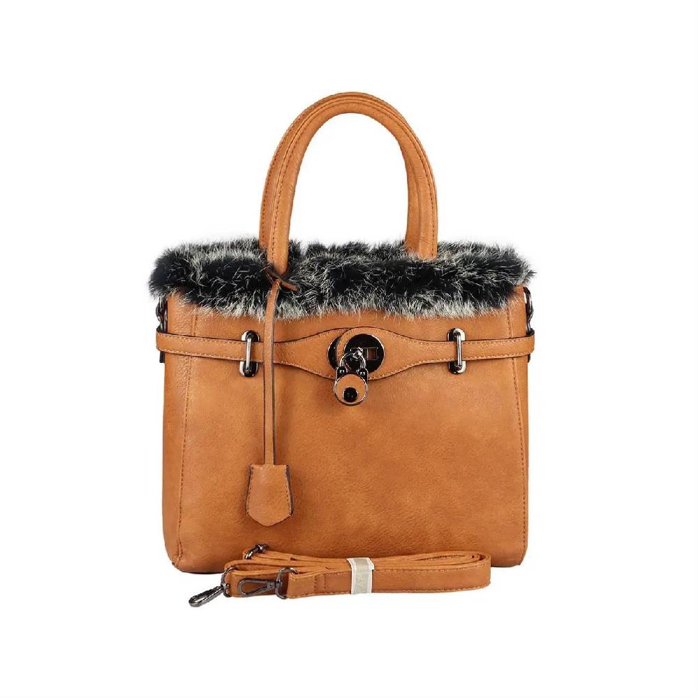 OBC ital-design DAMEN echt PELZ Kaninchenfell HAND-TASCHE Schultertasche Henkeltasche Umhängetasche Businesstasche Shopper Workbag Nur noch ein Tag übrig