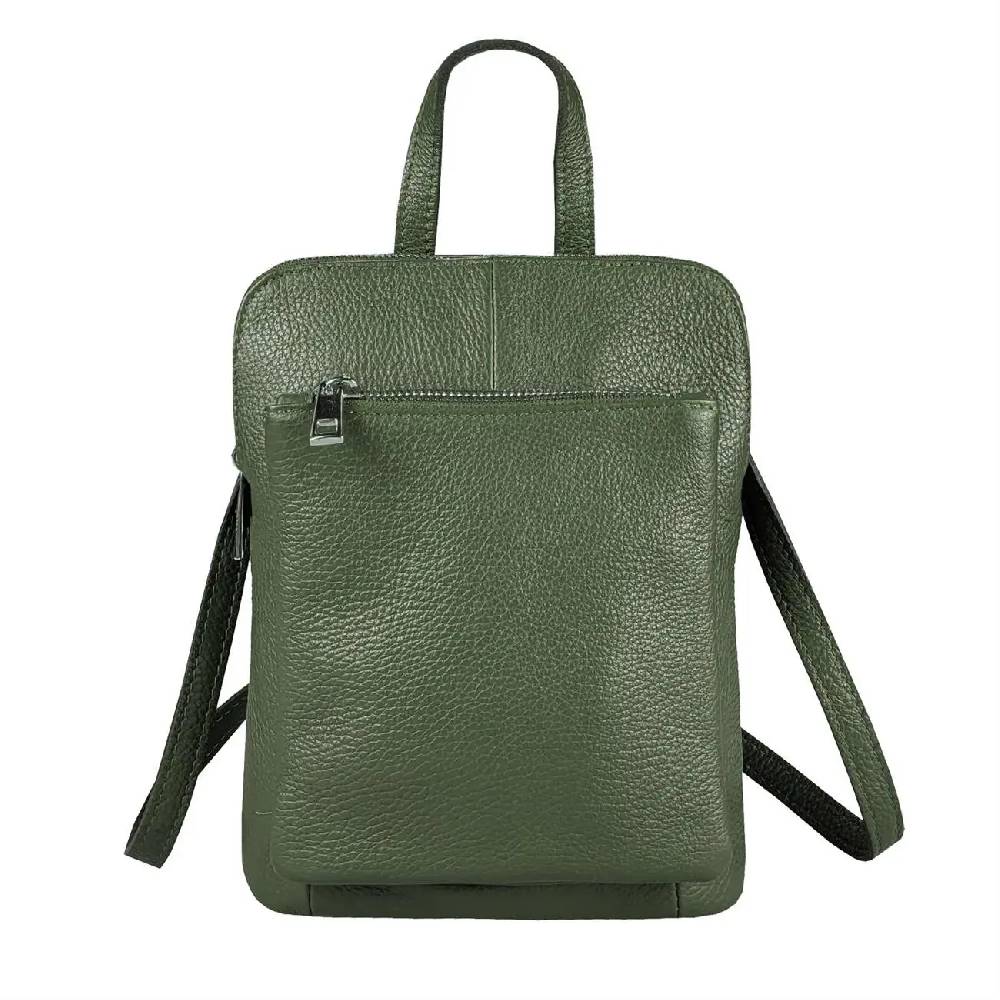 OBC Made in Italy Damen echt Leder Rucksack Bodybag Lederrucksack Tasche Schultertasche Ledertasche Crossbody Cross-Over Super Rabatt