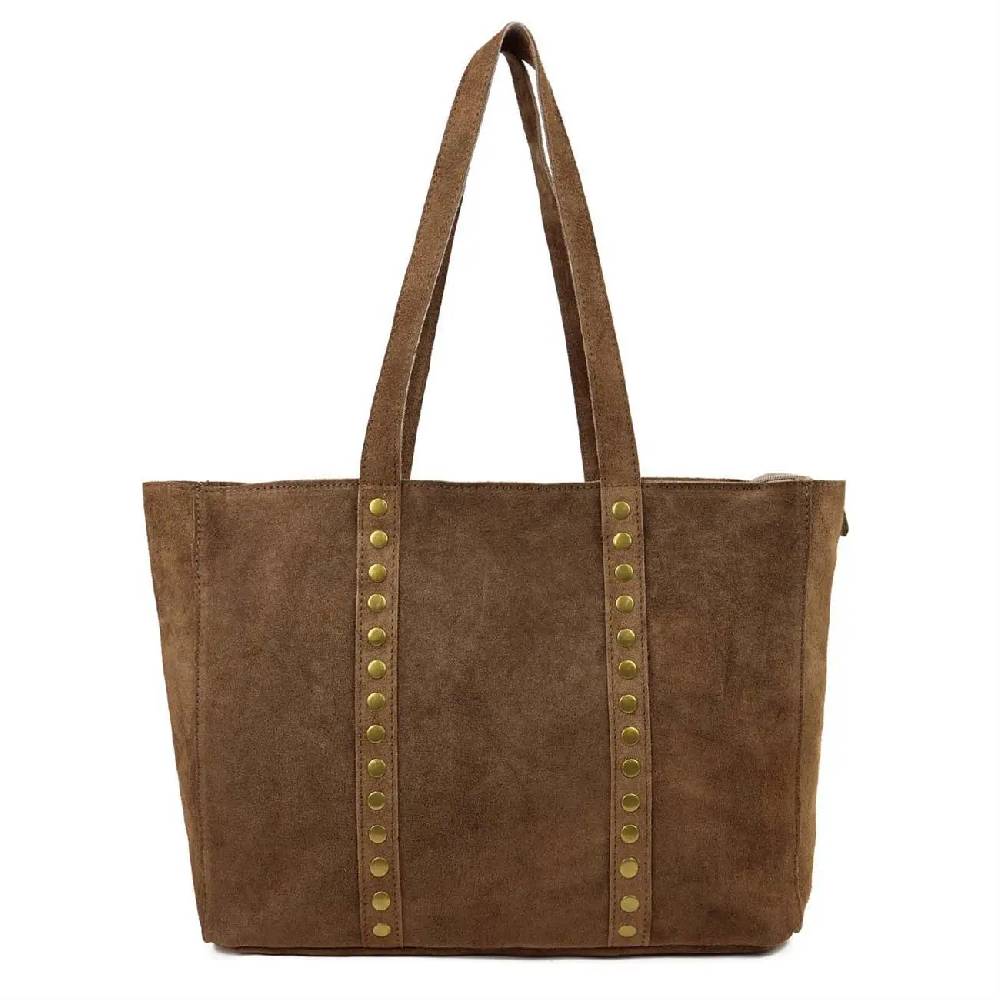 OBC Made in Italy Damen Leder Tasche Handtasche Umhängetasche Reisetasche Shopper Wildleder Schultertasche Tote Bag Ledertasche Henkeltasche Weekender T030 50% Rabatt mit kostenlosem Versand