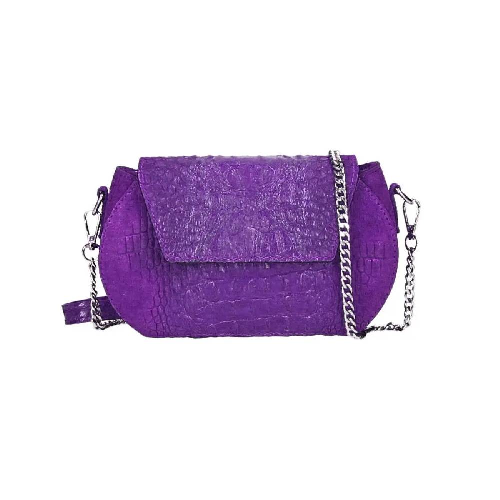 OBC Made in Italy Damen Leder Tasche Kroko Prägung oder Glattleder Umhängetasche Clutch Wildleder Handtasche Ledertasche Schultertasche Clearance-Verkauf