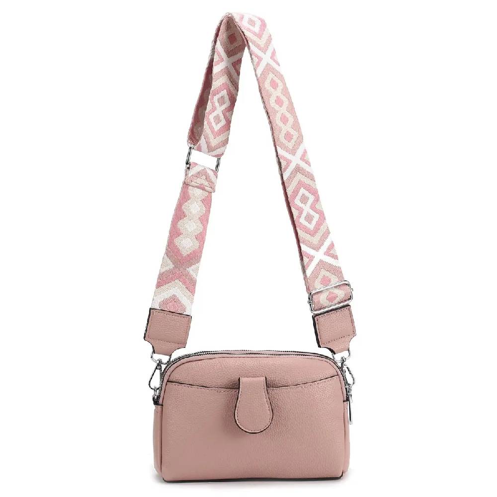 OBC Damen Tasche Crossbody Umhängetasche Bodybag Schultertasche Metallic Handytasche Crossover Kunstleder Handtasche Reise Black Friday Preise