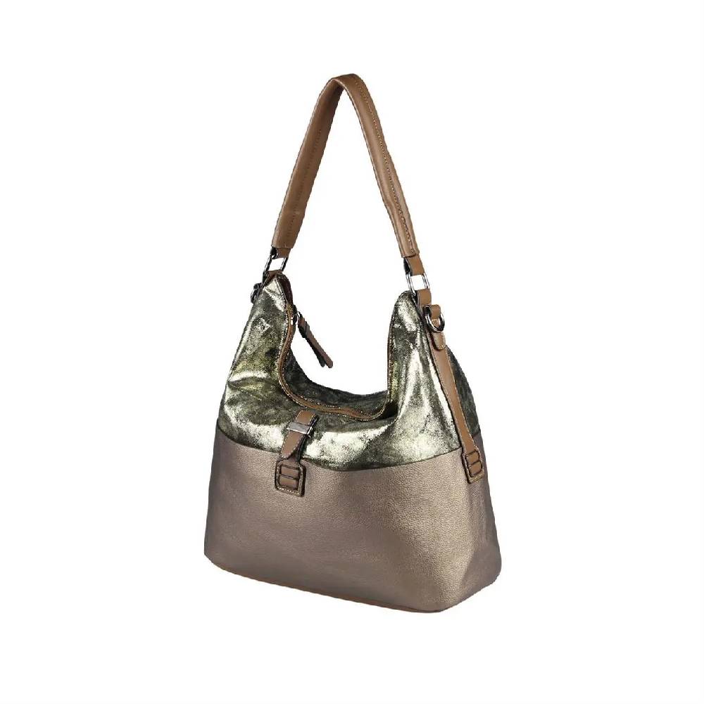 OBC DAMEN TASCHE HANDTASCHE Metallic Hobo Bag Henkeltasche Schultertasche Umhängetasche Hobo-Bag Beuteltasche SHOPPER zollfrei