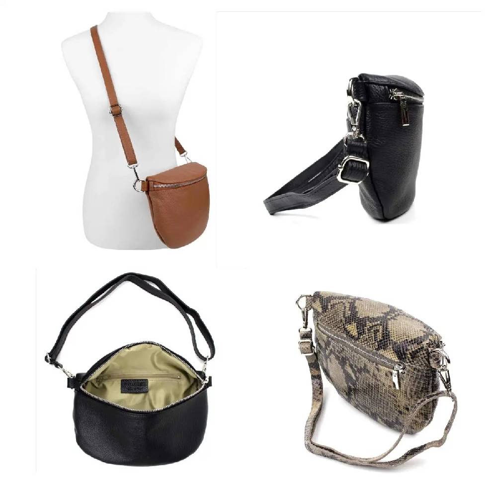 Made in Italy OBC DAMEN SET Gürteltasche + Schultergurt LEDER Crossbody Hüfttasche Bauchtasche Umhängetasche Brusttasche CrossOver Bodybag Schultertasche Handytasche Geldtasche Tasche Kosmetiktasche Limitierter Zeitrabatt