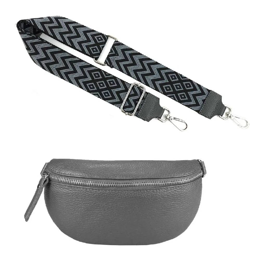 Made in Italy OBC DAMEN SET Gürteltasche + Schultergurt LEDER Crossbody Hüfttasche Bauchtasche Umhängetasche Brusttasche CrossOver Bodybag Schultertasche Handytasche Geldtasche Tasche Kosmetiktasche #1 Fabrik Onlineshop