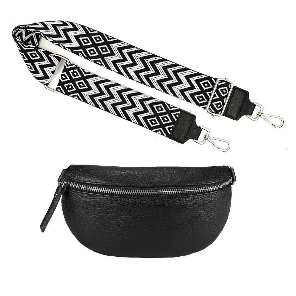 Made in Italy OBC DAMEN SET Gürteltasche + Schultergurt LEDER Crossbody Hüfttasche Bauchtasche Umhängetasche Brusttasche CrossOver Bodybag Schultertasche Handytasche Geldtasche Tasche Kosmetiktasche #1 Fabrik Onlineshop