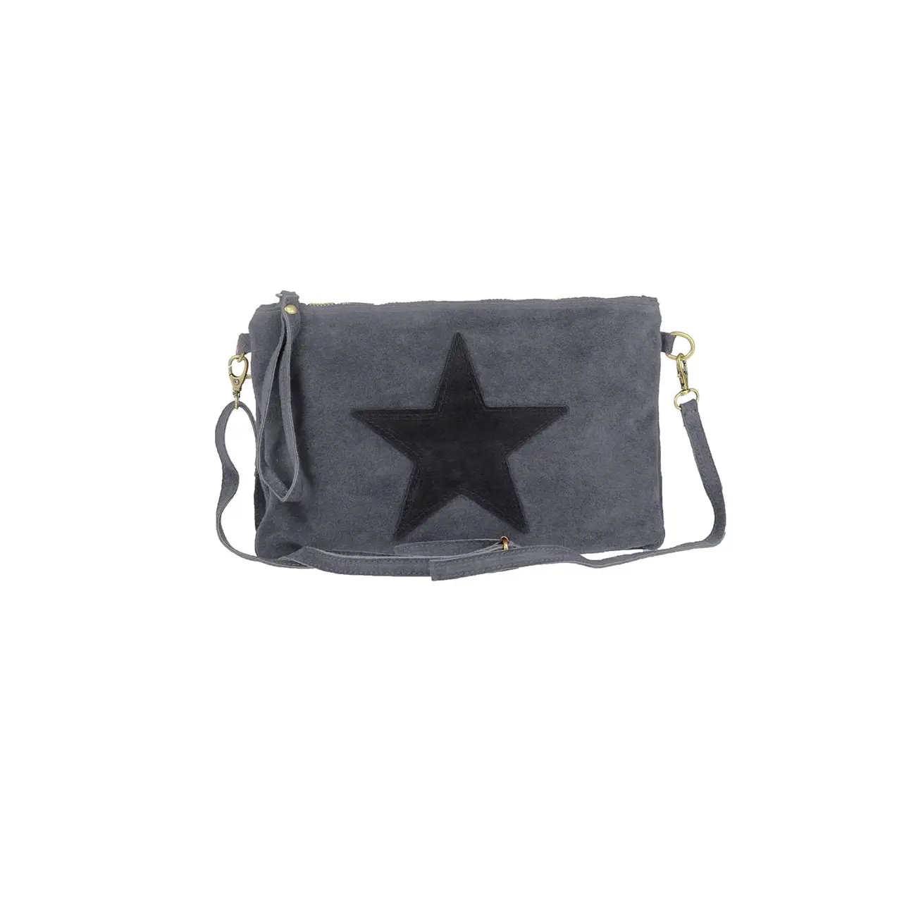 Ital. Stern Tasche Wildleder Ledertasche Schmucktasche Umhängetasche Clutch Borsetta Pochette Schultertasche CrossOver Abendtasche Black Friday