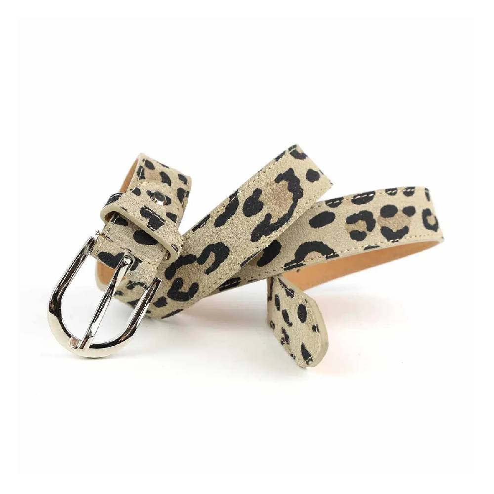 Made in Italy Damen Ledergürtel Leo-Muster Wildleder Hüftgürtel Taillengürtel Rindleder Gürtel Vintage 3cm breit Weihnachtsangebot