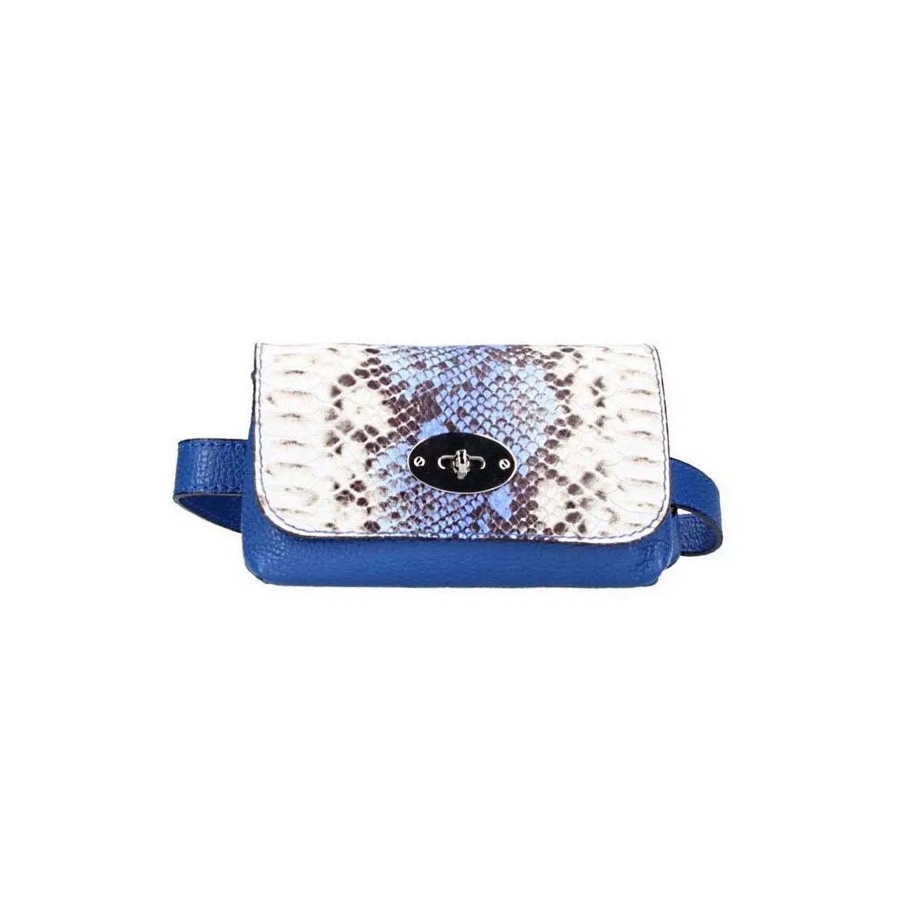 Made in Italy OBC DAMEN LEDER TASCHE Gürteltasche Crossbody Hüfttasche Bauchtasche Python Snake Muster Osterangebot