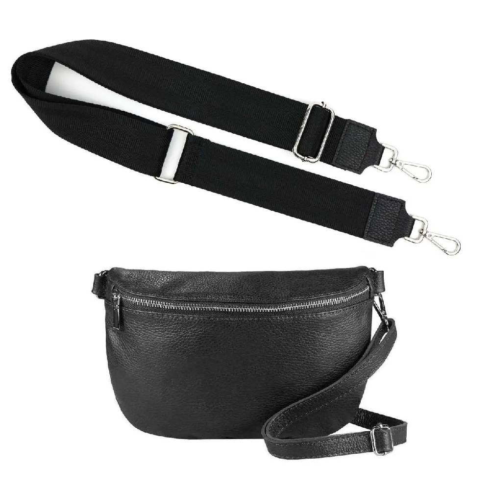 Made in Italy OBC DAMEN SET Gürteltasche + Schultergurt LEDER Crossbody Hüfttasche Bauchtasche Umhängetasche Brusttasche CrossOver Bodybag Schultertasche Handytasche Geldtasche Tasche Kosmetiktasche Jubiläumsangebot