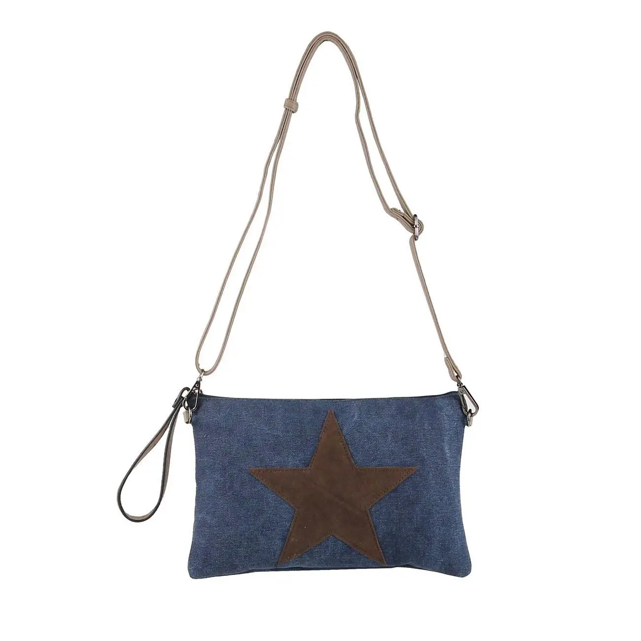 OBC Damen Stern Clutch Tasche Canvas Leder Strass Schultertasche Umhängetasche Online Outlet
