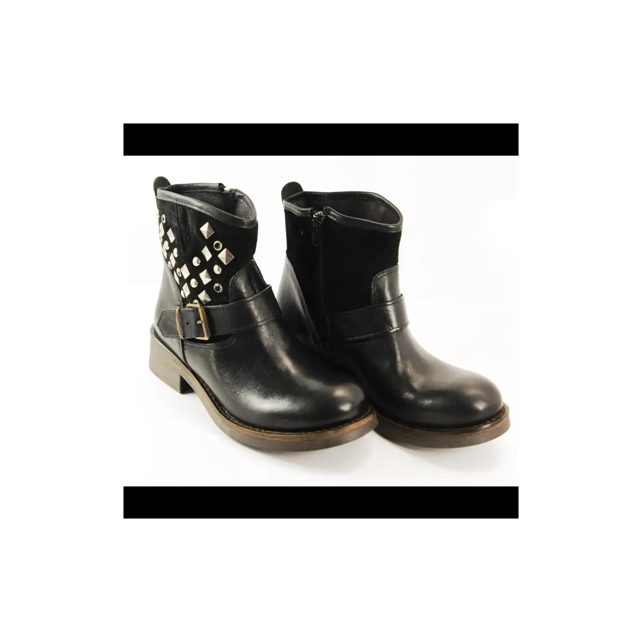 Ovye by Cristina Lucchi echt Leder Stiefel Stiefeletten Schuhe Ankle Boots Biker Wochenangebot