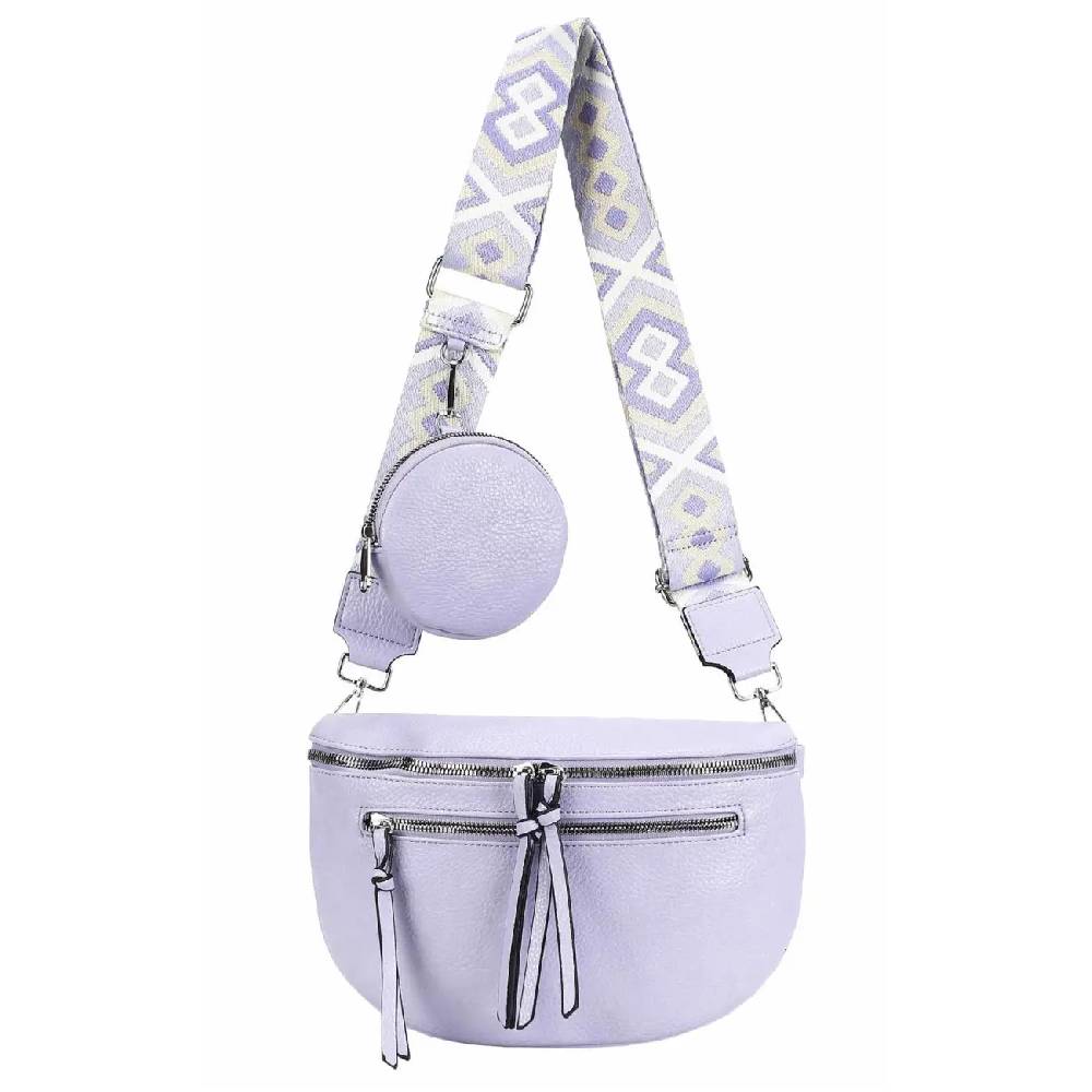 OBC ITALYSHOP24 Damen Tasche Umhängetasche Brusttasche Muster Gürtel Bauchtasche Crossbody Gürteltasche Hüfttasche Crossover Bodybag Schultertasche Handytasche Leder Optik Letzte 2 Tage