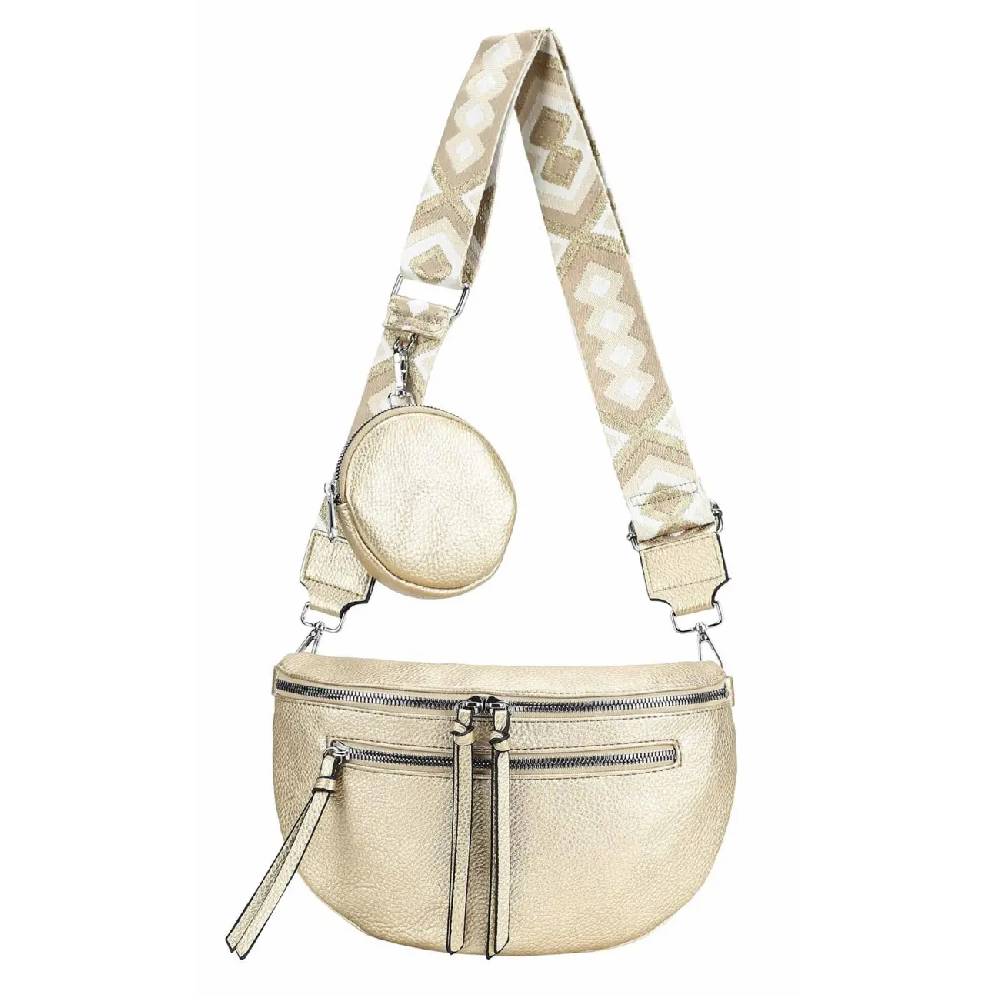 OBC ITALYSHOP24 Damen Tasche Umhängetasche Brusttasche Muster Gürtel Bauchtasche Crossbody Gürteltasche Hüfttasche Crossover Bodybag Schultertasche Handytasche Leder Optik Letzte 2 Tage