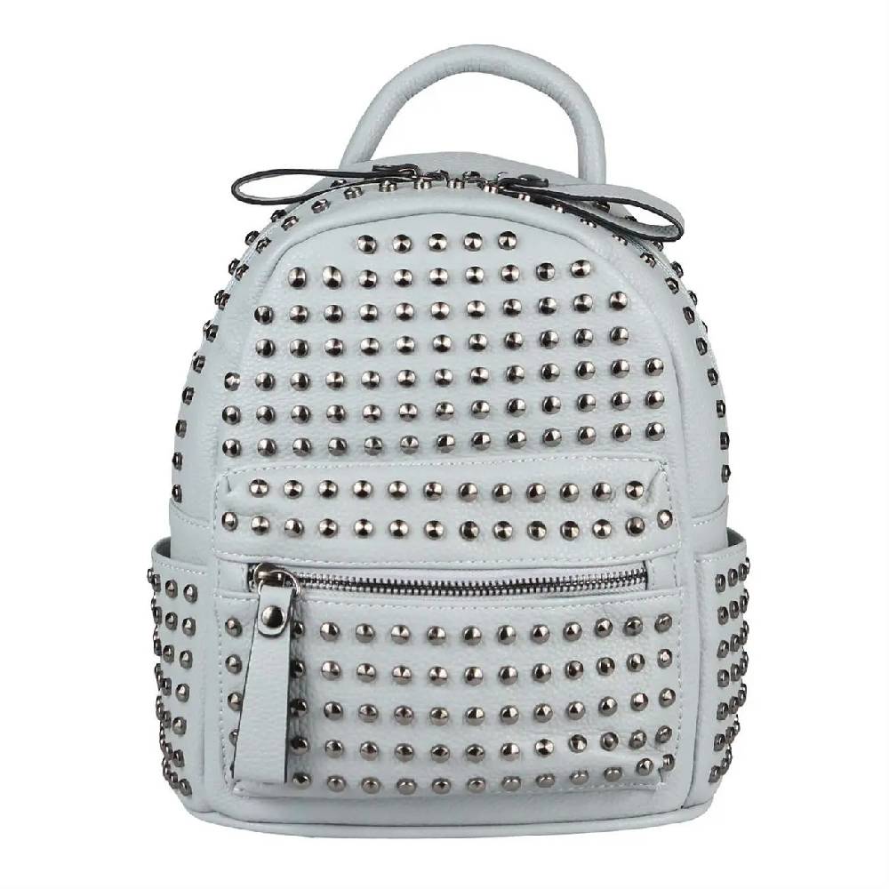 DAMEN NIETEN RUCKSACK TASCHE Cityrucksack Stadtrucksack Metallic Backpack Schultertasche Handtasche Umhängetasche Shopper Daypack zollfrei