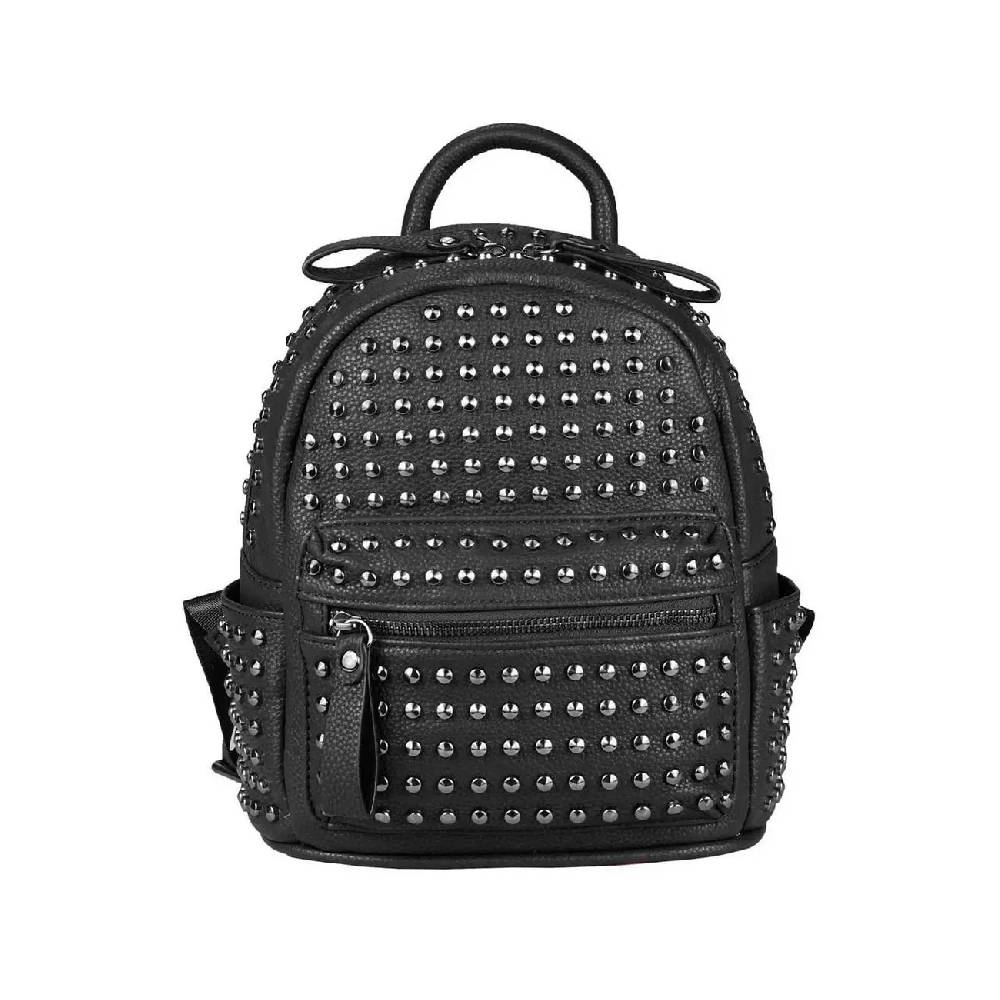 DAMEN NIETEN RUCKSACK TASCHE Cityrucksack Stadtrucksack Metallic Backpack Schultertasche Handtasche Umhängetasche Shopper Daypack zollfrei