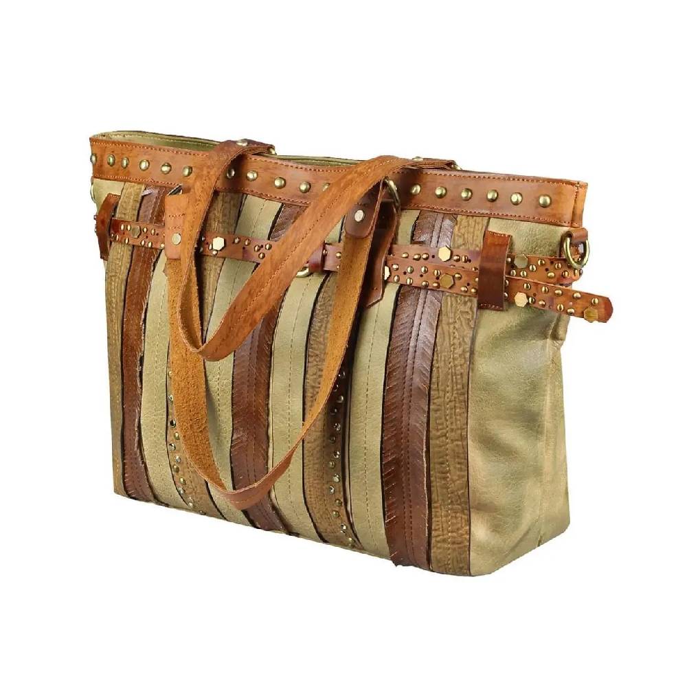 DAMEN TASCHE DIN-A4 Shopper Tote Bag Henkeltasche Handtasche Leder Optik Umhängetasche Schultertasche Beuteltasche Nietentasche Günstiger Verkauf