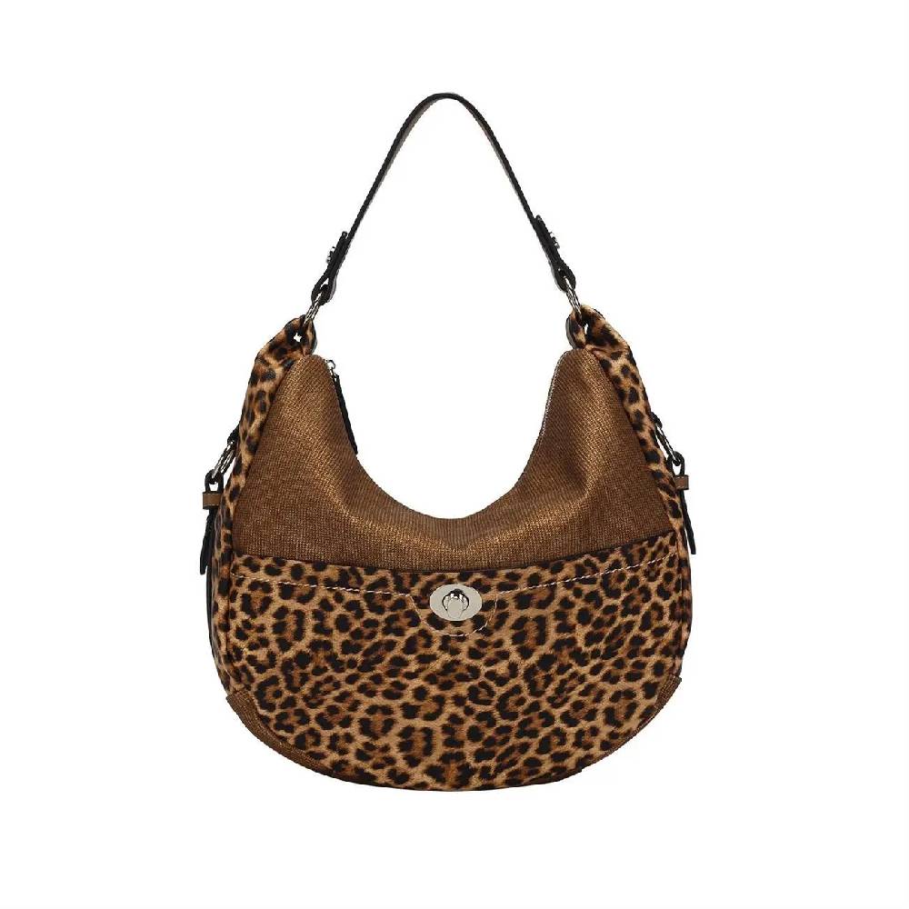 OBC DAMEN SHOPPER TASCHE HANDTASCHE Hobo Bag Kette Henkeltasche Schultertasche Umhängetasche Beuteltasche Leoparden Print Fabrik Onlineshop