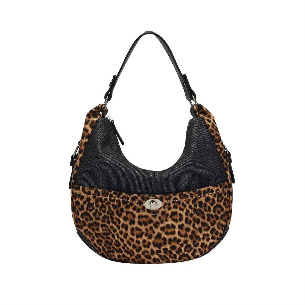 OBC DAMEN SHOPPER TASCHE HANDTASCHE Hobo Bag Kette Henkeltasche Schultertasche Umhängetasche Beuteltasche Leoparden Print Fabrik Onlineshop