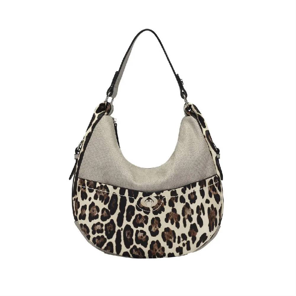 OBC DAMEN SHOPPER TASCHE HANDTASCHE Hobo Bag Kette Henkeltasche Schultertasche Umhängetasche Beuteltasche Leoparden Print Fabrik Onlineshop