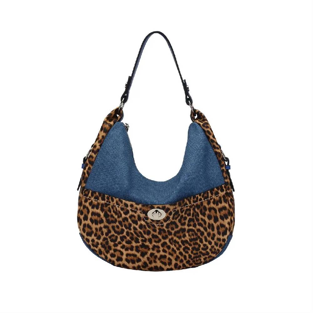 OBC DAMEN SHOPPER TASCHE HANDTASCHE Hobo Bag Kette Henkeltasche Schultertasche Umhängetasche Beuteltasche Leoparden Print Fabrik Onlineshop