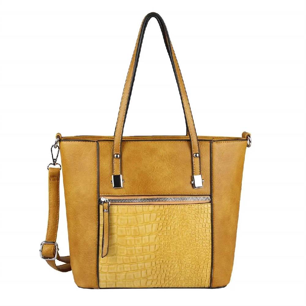 OBC DAMEN TASCHE Schultertasche Umhängetasche Tote Bag Kroko Businesstasche Shopper Workbag Leder Optik Fabrikpreis