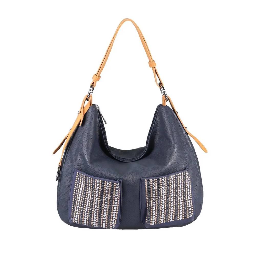 DAMEN SHOPPER TASCHE HANDTASCHE Henkeltasche Schultertasche Umhängetasche Hobo-Bag Beuteltasche Nieten Cross-Over Reisetasche Sonderangebot