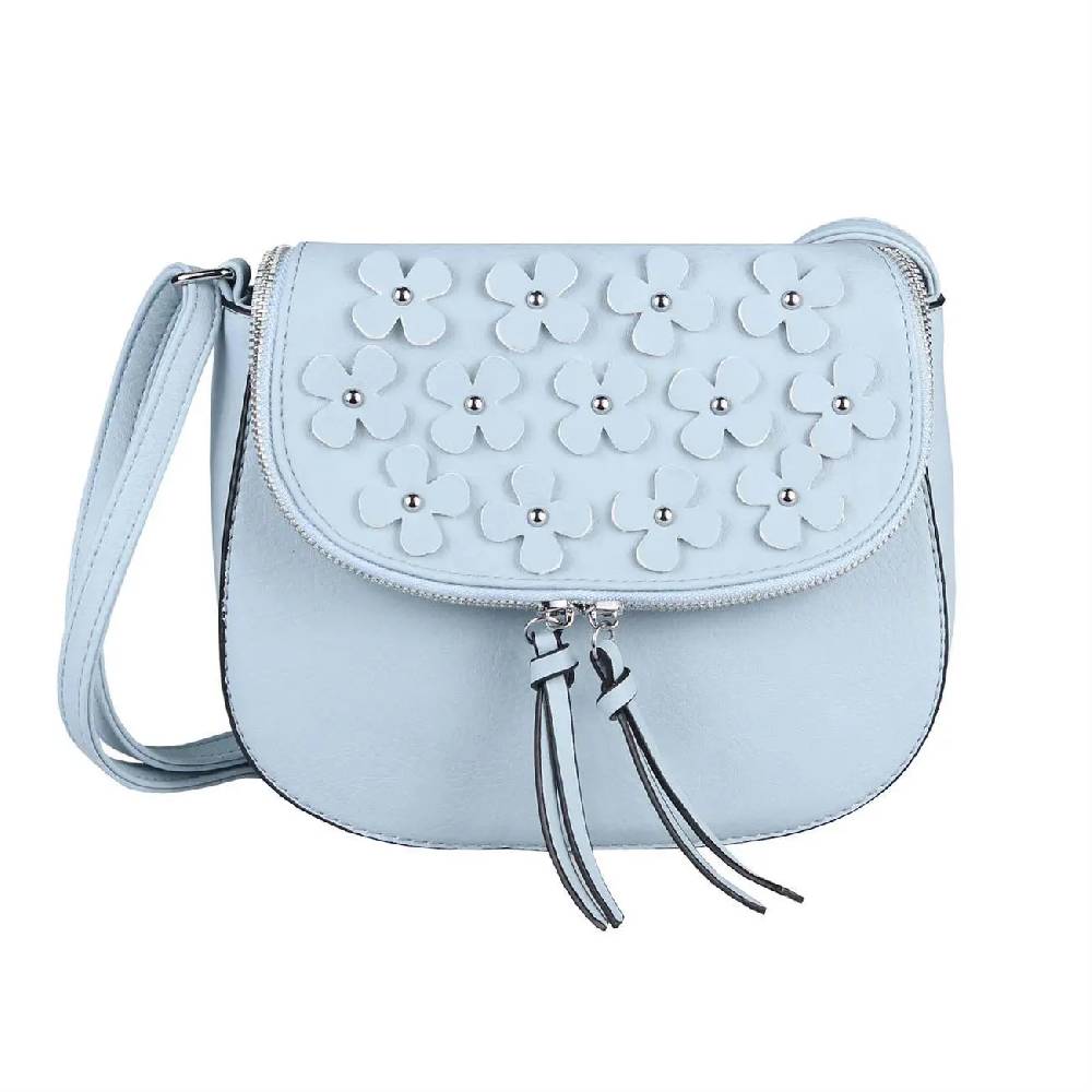 DAMEN BLUMEN TASCHE Schultertasche Umhängetasche Schmucktasche CrossOver Handtasche Abendtasche Crossbody Henkeltasche Leder Optik Großer Ausverkauf