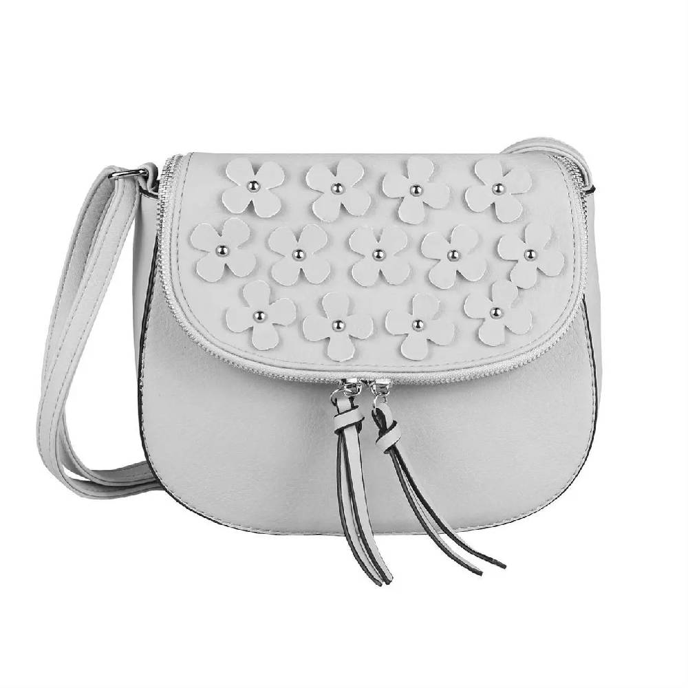 DAMEN BLUMEN TASCHE Schultertasche Umhängetasche Schmucktasche CrossOver Handtasche Abendtasche Crossbody Henkeltasche Leder Optik Großer Ausverkauf
