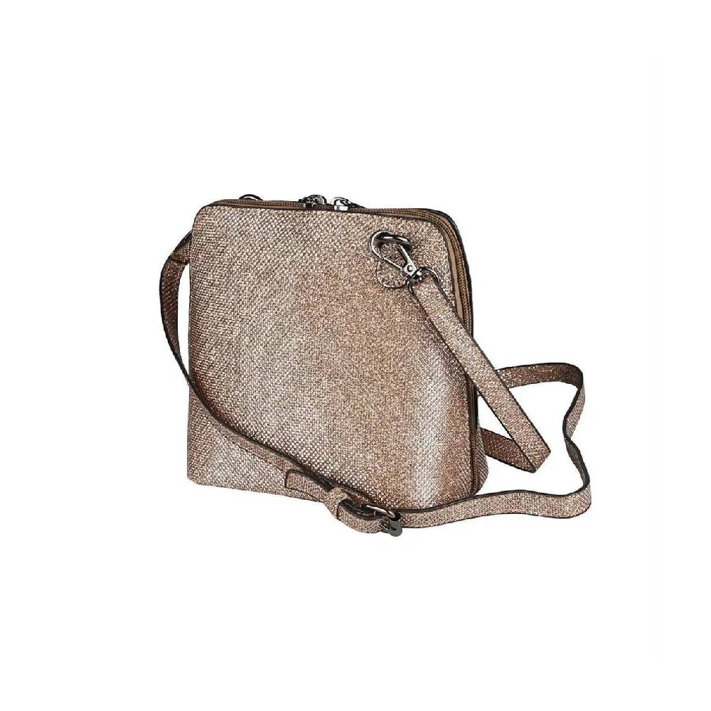 OBC DAMEN TASCHE Umhängetasche MINI CROSSOVER SILBER METALLIC Bag Handtasche Schultertasche Schmucktasche Disco Theatertasche Abendtasche Preisnachlass