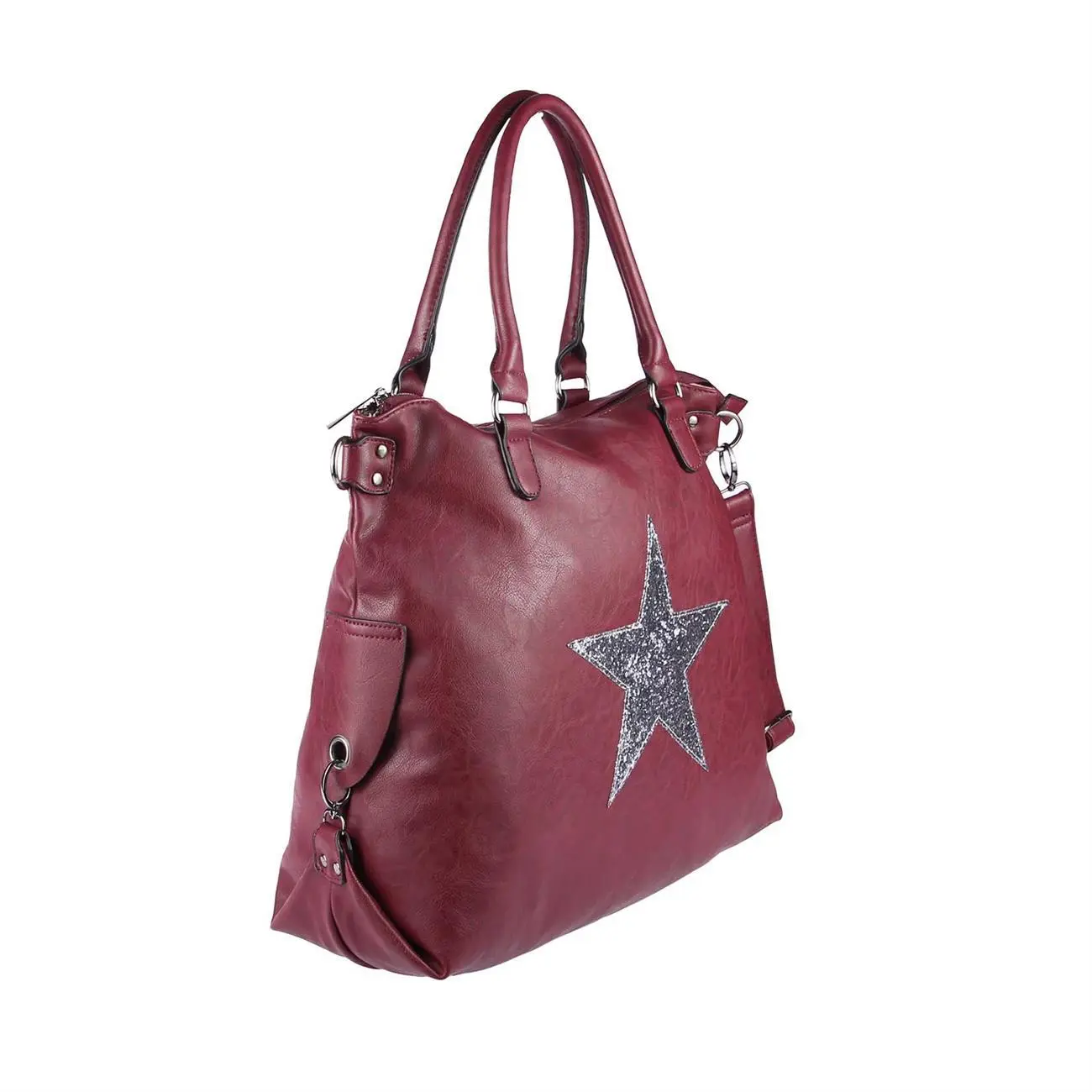 OBC ital-design DAMEN STERN TASCHE Shopper XXL DIN-A4 Handtasche Schultertasche Beuteltasche Henkeltasche CrossOver Umhängetasche Saisonschlussverkauf