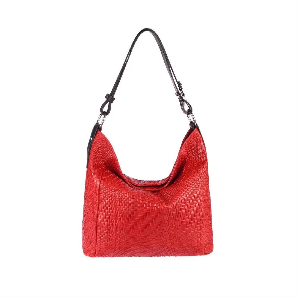 OBC Made in Italy DAMEN TASCHE LEDER DIN-A4 Shopper Schultertasche Umhängetasche Ledertasche Handtasche Henkeltasche Flechtoptik Osterangebot