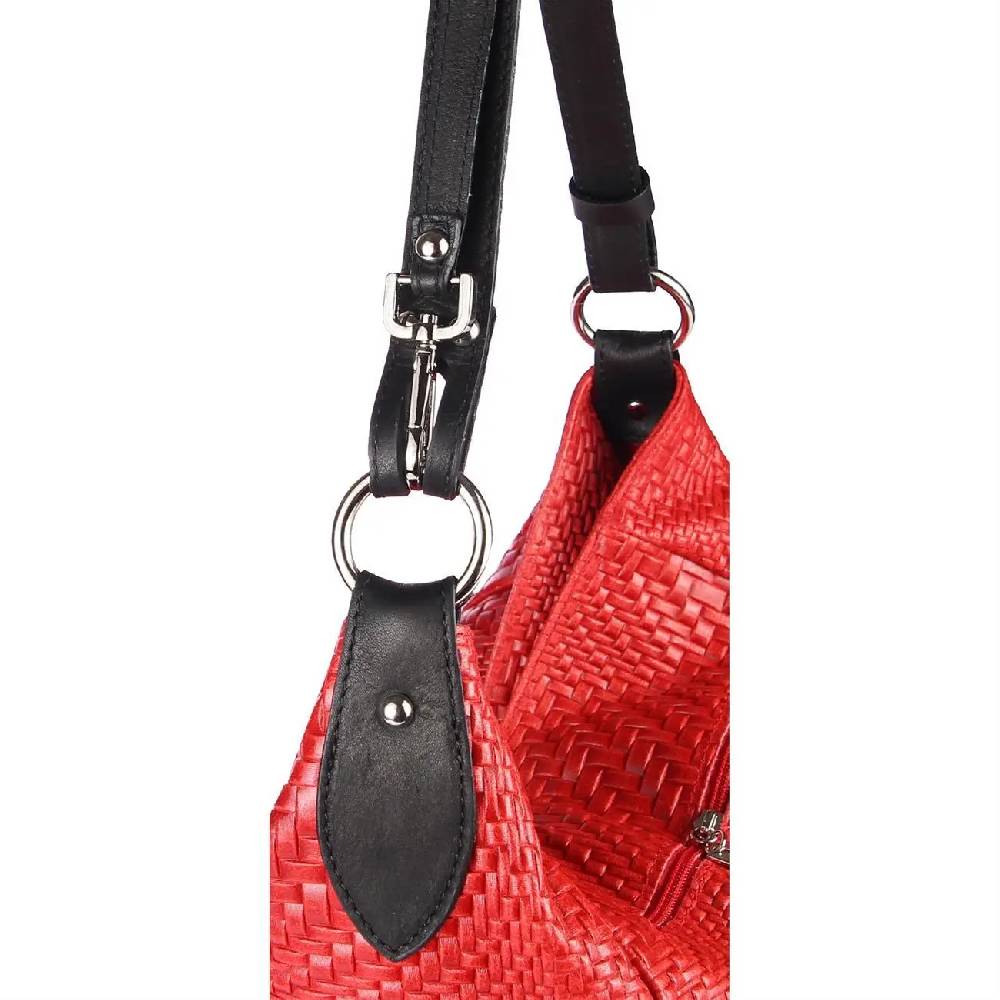 OBC Made in Italy DAMEN TASCHE LEDER DIN-A4 Shopper Schultertasche Umhängetasche Ledertasche Handtasche Henkeltasche Flechtoptik Osterangebot