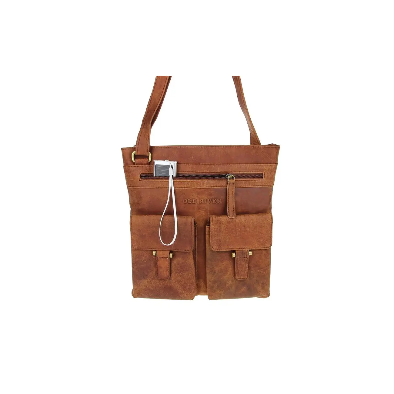 Old River Vintage Retro Style LEDER Bubalus WasserBüffel Büffelleder Tasche Messenger Bag Umhängetasche Tablet Ipad mini bis ca. 12 Zoll CrossOver 28x30x2 cm (BxHxT) Top Angebot