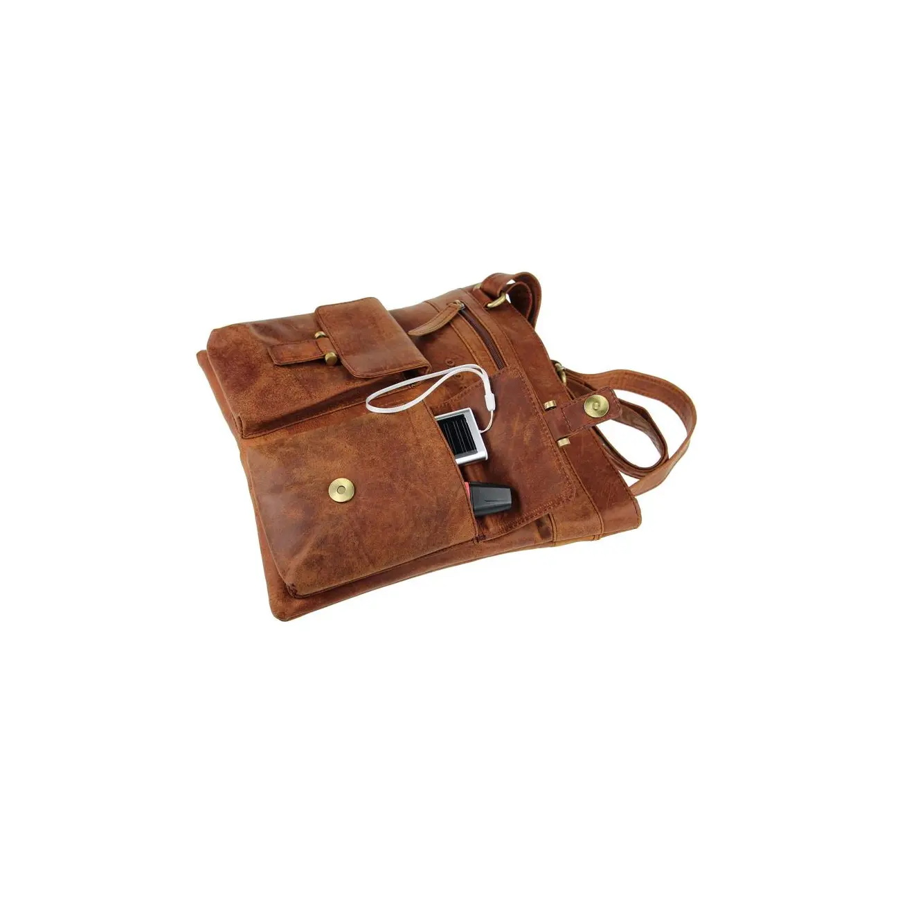 Old River Vintage Retro Style LEDER Bubalus WasserBüffel Büffelleder Tasche Messenger Bag Umhängetasche Tablet Ipad mini bis ca. 12 Zoll CrossOver 28x30x2 cm (BxHxT) Top Angebot