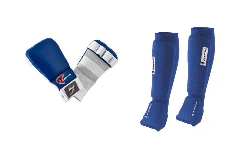 Ju Sports Ju-Jutsu Schützer-Set blau, Hand- und Fußschutz Räumungsverkauf