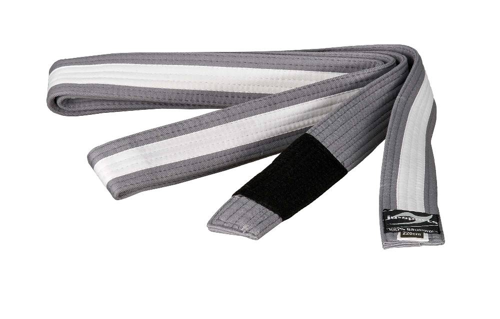 Ju Sports BJJ Kindergürtel grau mit weißem Streifen Nur für heute