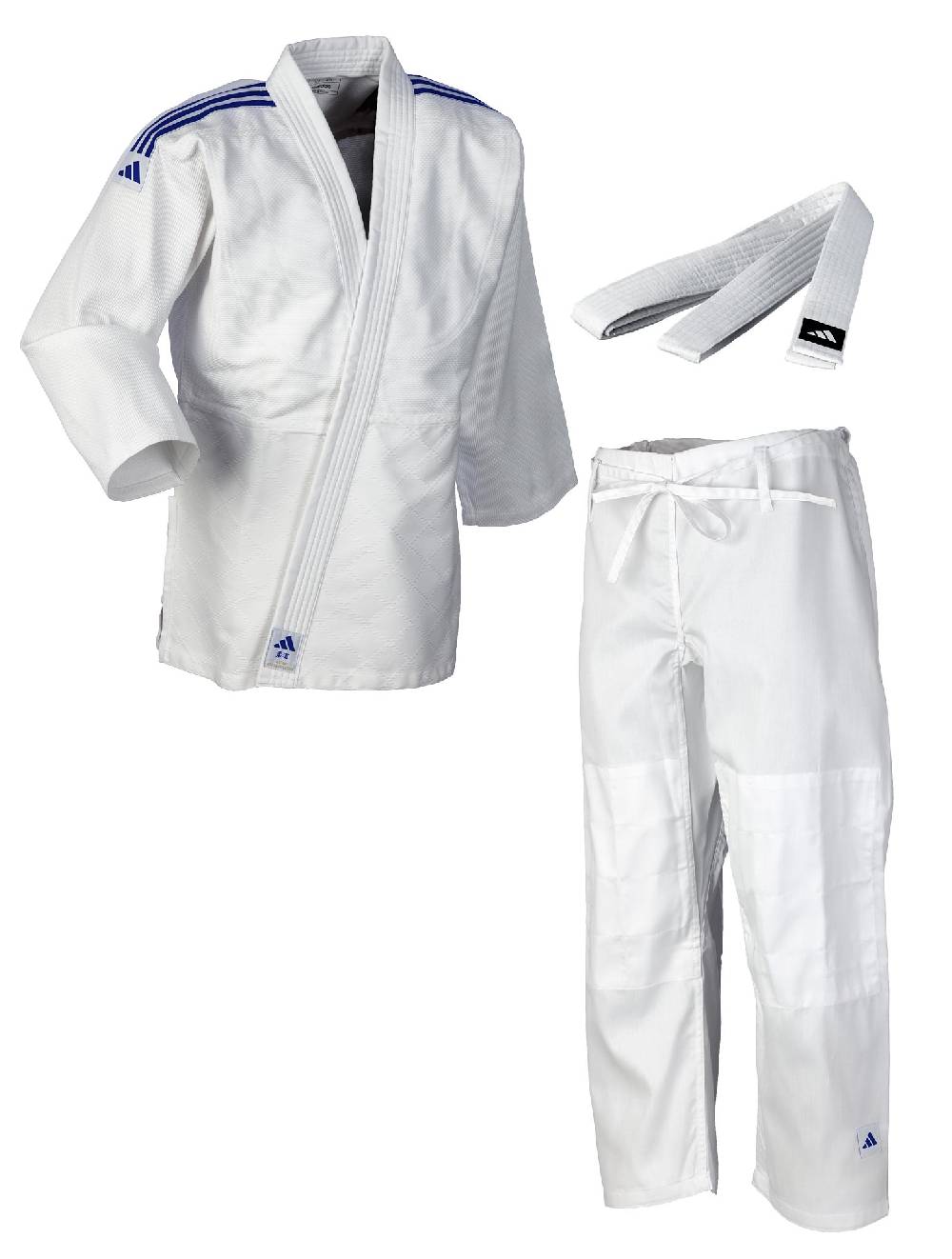 Ju Sports adidas Judo-Anzug Club weiß/blaue Streifen, J350 Fabrikladen
