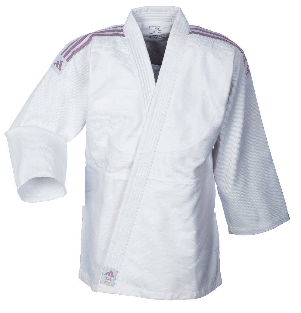 Ju Sports adidas Judo-Anzug Club weiß/pinke Streifen, J350 Sonderangebot der Fabrik