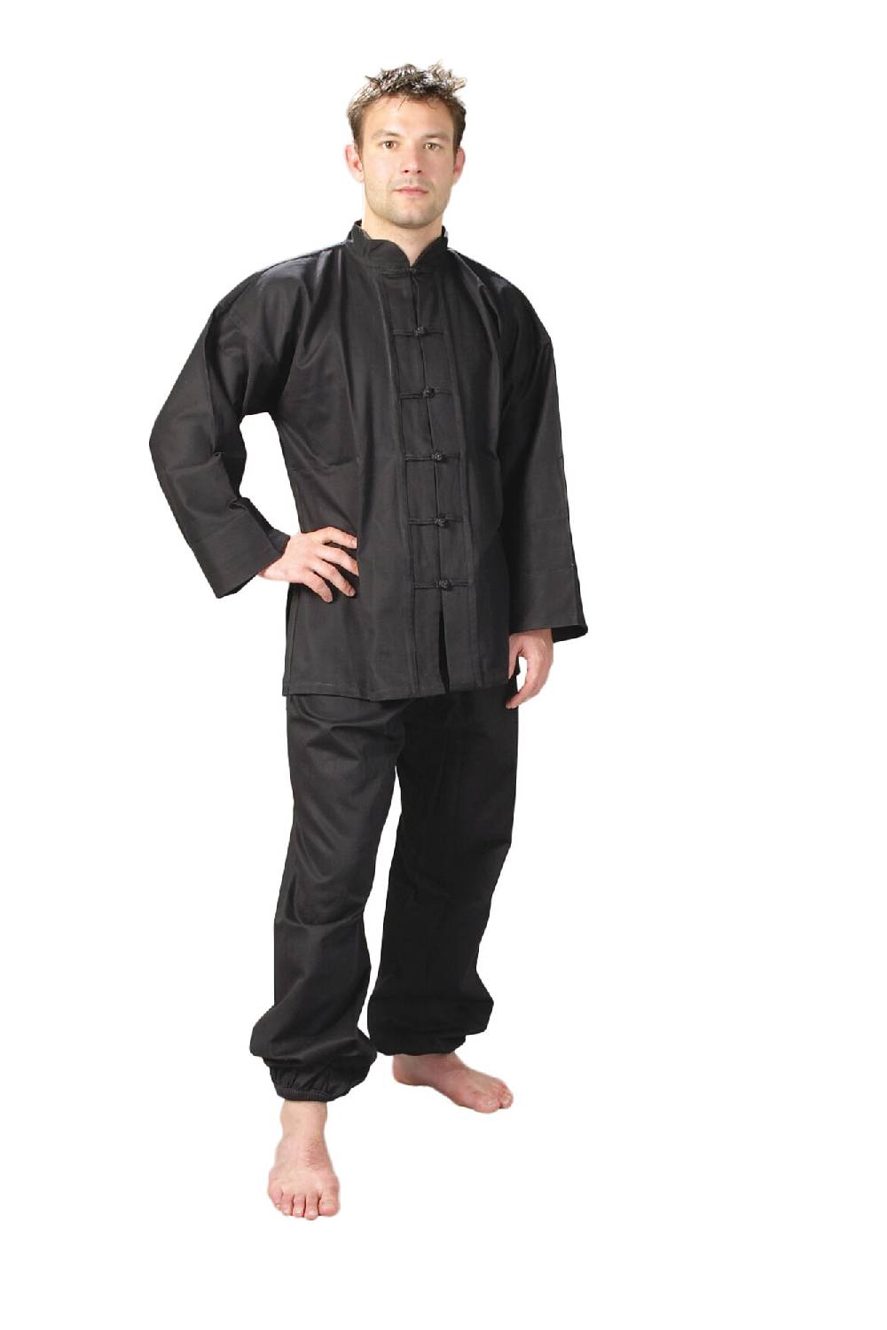 Ju Sports Kung Fu Anzug schwarz, Cotton Begrenzt auf 3 Tage