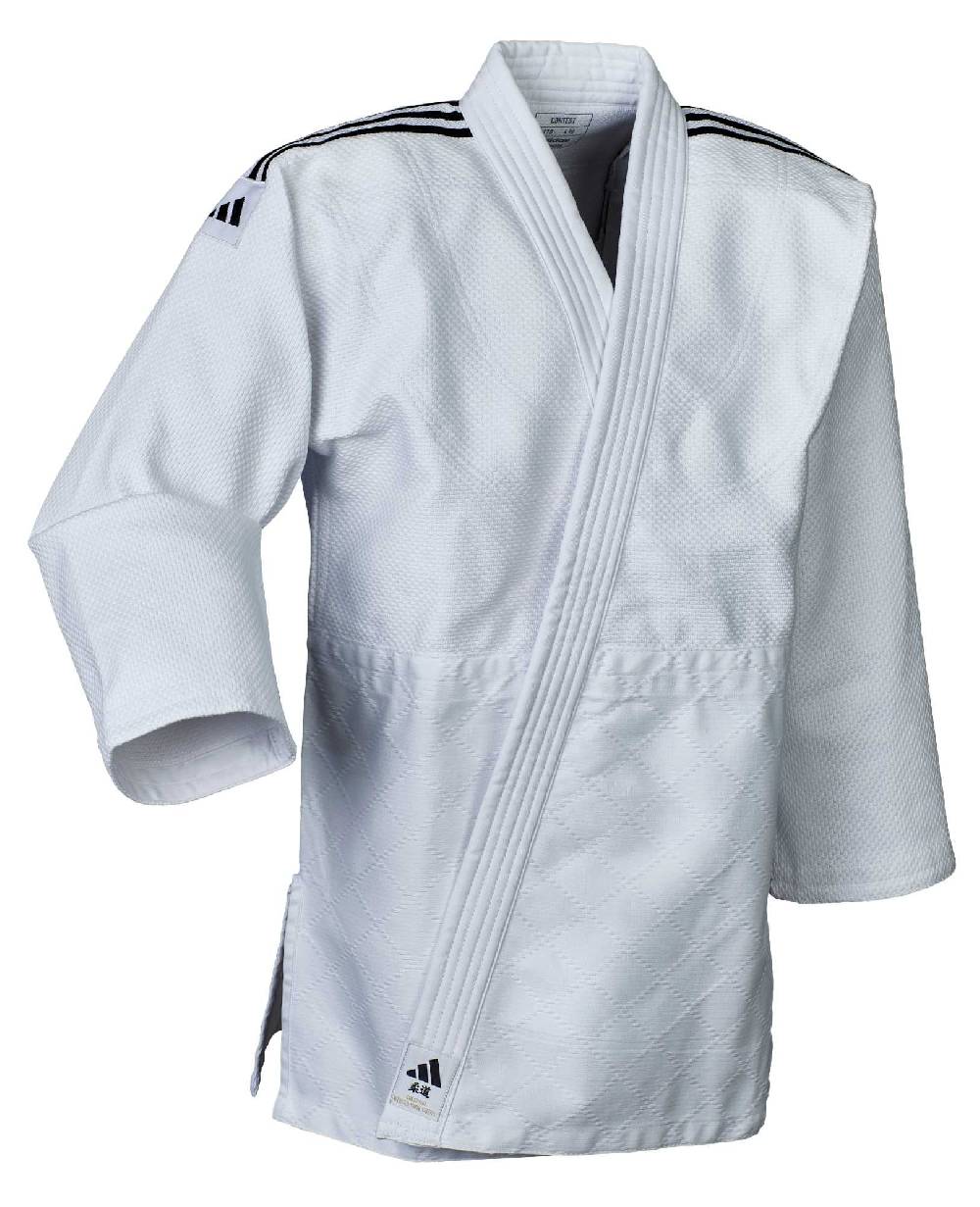 Ju Sports adidas Judo-Anzug Contest weiß/schwarze Streifen, J650 50% Rabatt für begrenzte Zeit