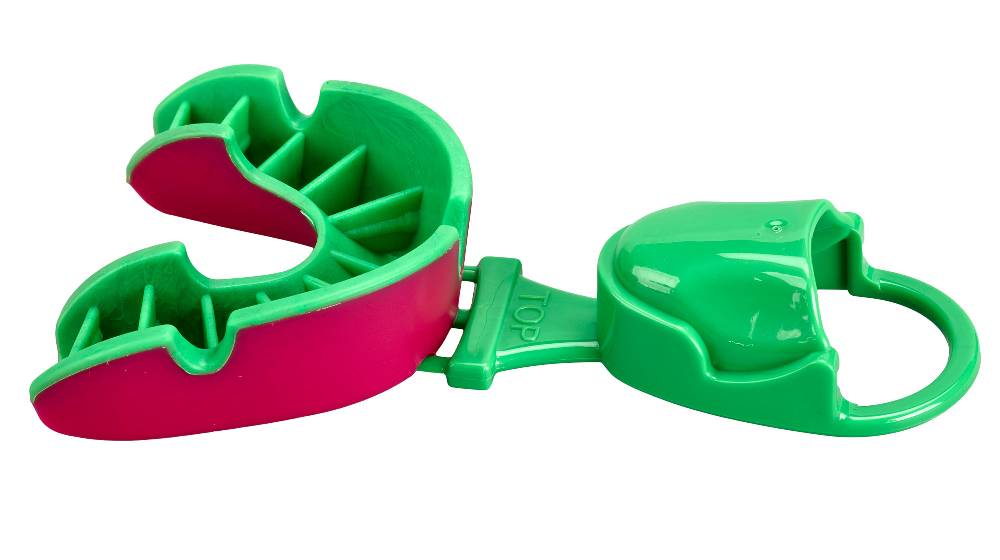Ju Sports OPRO Zahnschutz Silver - Pink/ Fl. Green 50% Rabatt mit kostenlosem Versand