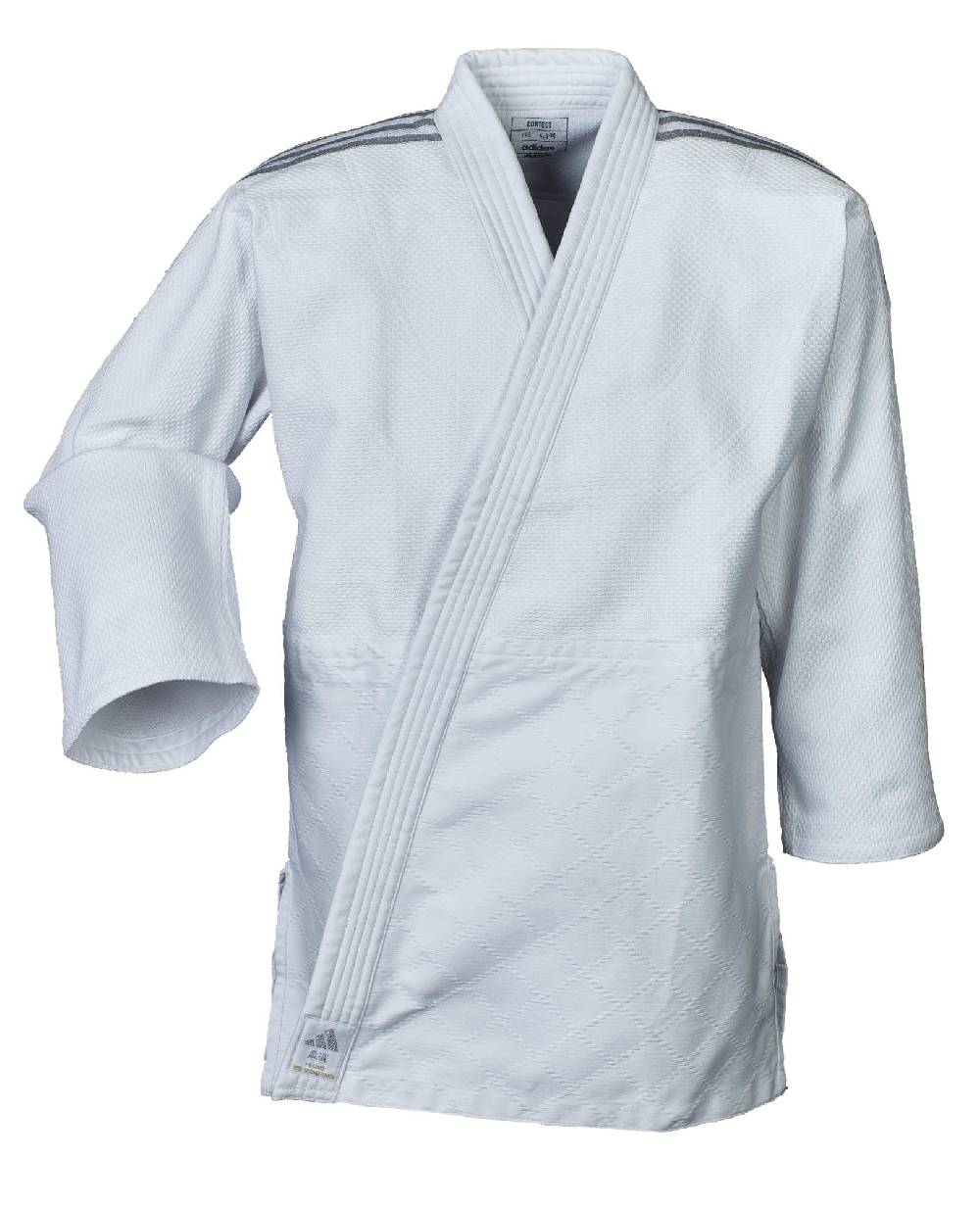 Ju Sports adidas Judo-Anzug Contest weiß/silberne Streifen, J650 Blitzverkäufe
