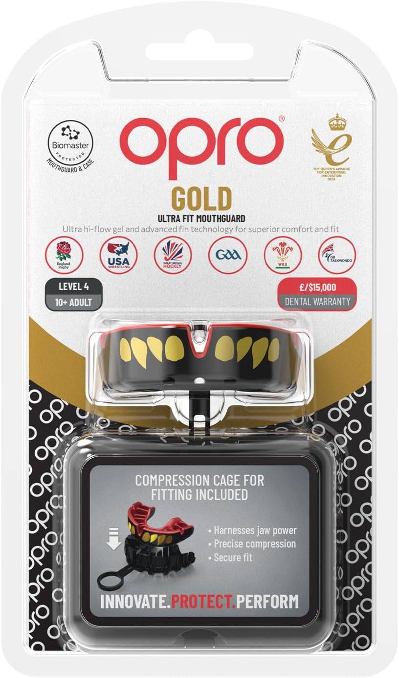 Ju Sports OPRO Zahnschutz Gold Jaws black/red Senior 2022 Sonderangebot