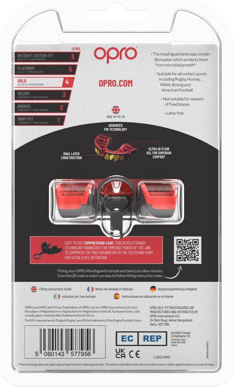 Ju Sports OPRO Zahnschutz Gold Jaws black/red Senior 2022 Sonderangebot