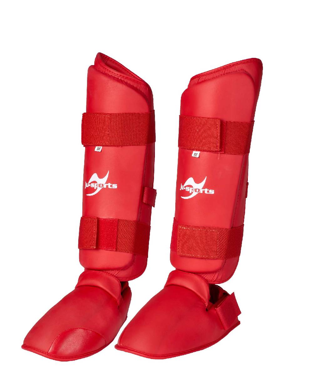 Ju Sports Schienbein-Spannschutz Karate rot