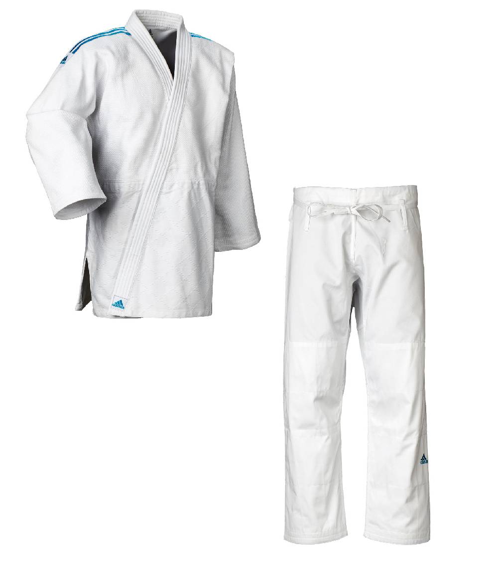 Ju Sports adidas Judo-Anzug Contest weiß/blaue Streifen, J650 Schlussverkauf
