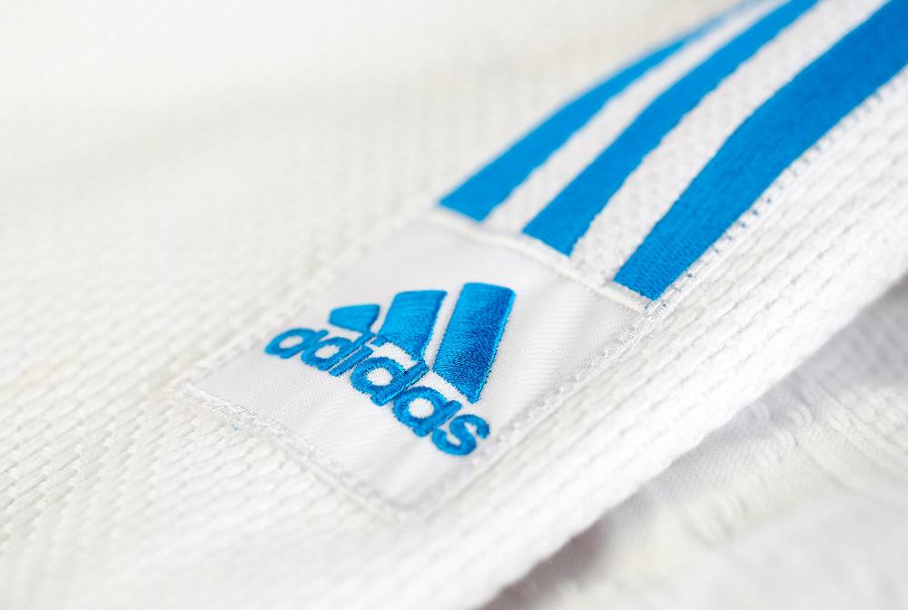 Ju Sports adidas Judo-Anzug Contest weiß/blaue Streifen, J650 Schlussverkauf
