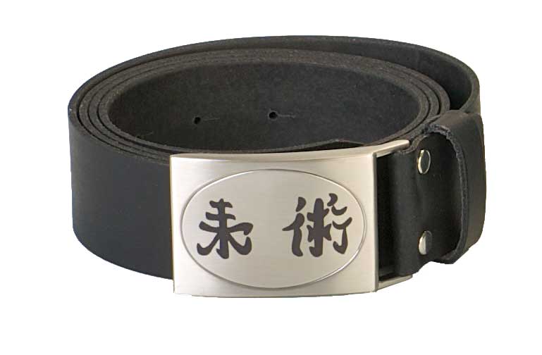 Ju Sports Gürtel echt Leder mit graviertem Kanji Ju-Jutsu